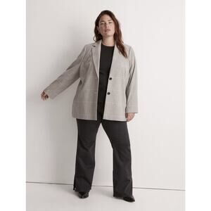 NWT Madewell The Plus Dorset Blazer Gray Beige Plaid Galloway Size 1X